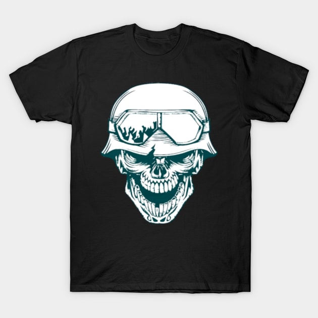 Niche Skull Island Mod Art  Calabera Militar T-Shirt by LailaLittlerwm